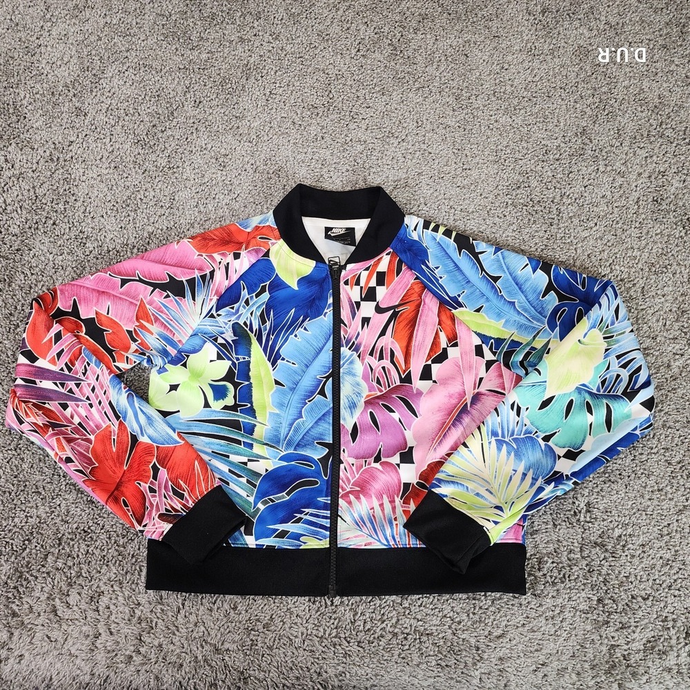 Nike Sportswear Jacket  Women's Size S Floral Tropical Full Zip Lightweight